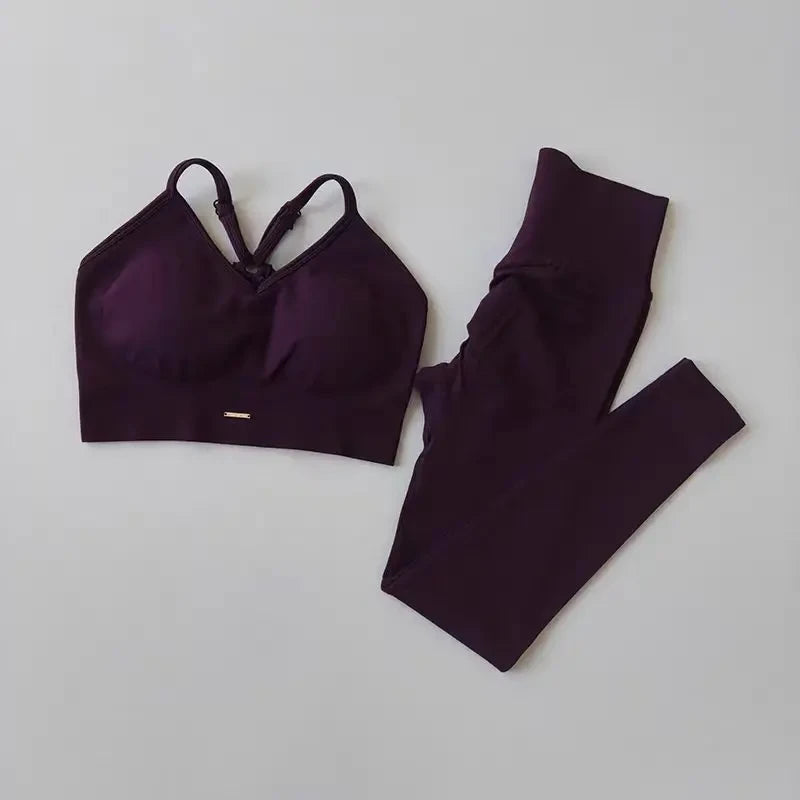 Seamless V-Neck Yoga Set