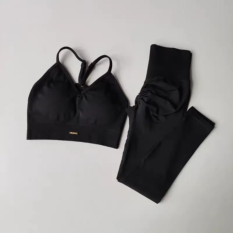 Seamless V-Neck Yoga Set