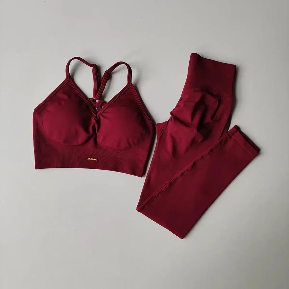 Seamless V-Neck Yoga Set