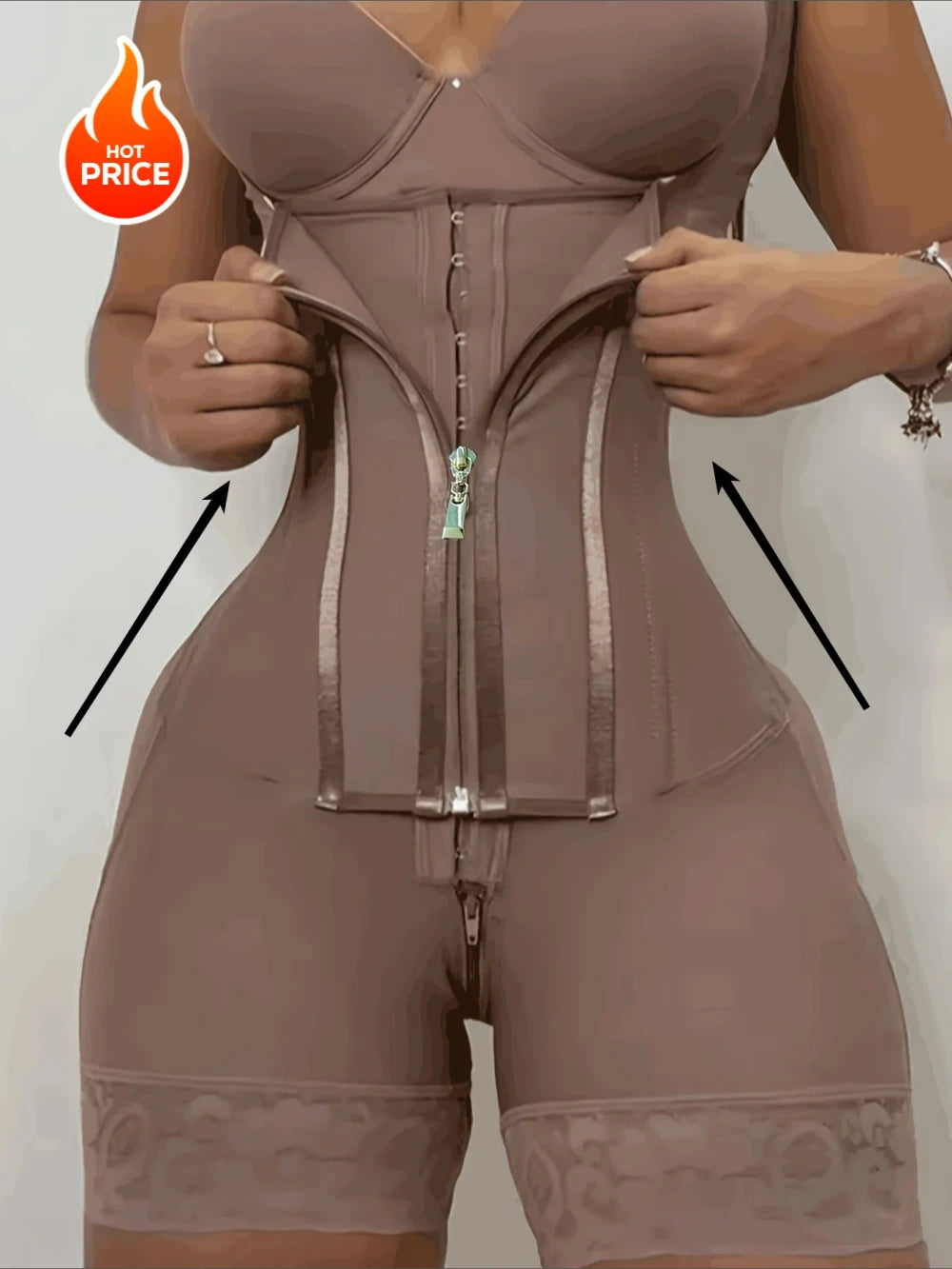 Lace Trim Shapewear Bodysuit